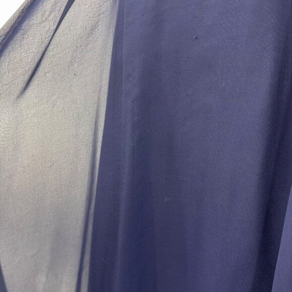 STUNNING NAVY BLUE BEADED LACE & CHIFFON TEA LENGTH FORMAL SHORT SLV DRESS - Picture 7 of 7